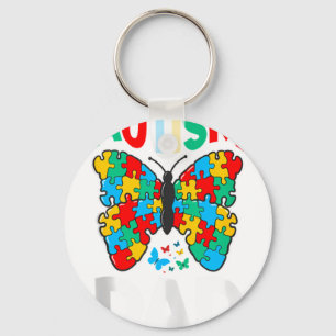 Autismus-Vater-Schmetterling-Bewusstseins-Puzzle-T Schlüsselanhänger