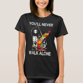 Autismus-Vater-Support-Allein-Rätsel-Du-wirst-nie- T-Shirt