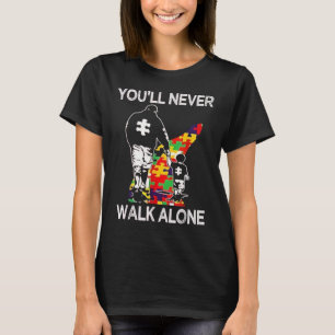 Autismus-Vater-Support-Allein-Rätsel-Du-wirst-nie- T-Shirt
