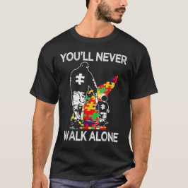 Autismus-Vater-Support-Allein-Rätsel-Du-wirst-nie- T-Shirt