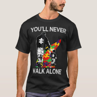Autismus-Vater-Support Allein Wirst Du Nie T-Shirt