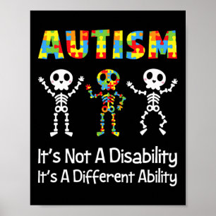 Autismus Verschiedene Fähigkeiten Skelett Neurodiv Poster
