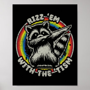 Autismus Vintage Rizz Em mit Tism Meme Autistic Poster