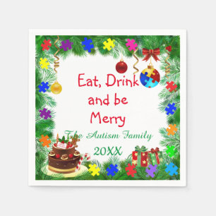 Autismus Weihnachts-Party Serviette