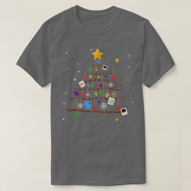 Autismus Weihnachtsbaum Puzzle Stücke Aufklärung T T-Shirt (Design vorne)