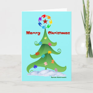 Autismus Weihnachtsbaumräusse Liebe Dankeskarte