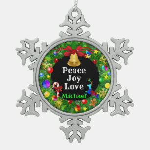 Autismus Weihnachtsschrei Schneeflocken Zinn-Ornament
