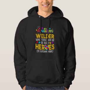 Autismus Welder Leute schauen ihre Helden auf, die Hoodie
