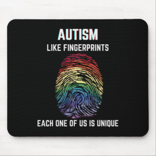 Autismus wie Fingerabdrücke Wir sind alle einzigar Mousepad