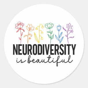 Autismus-Wildblume, ADHS, Sonderschullehrer Runder Aufkleber