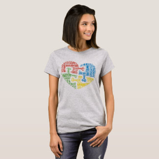Autismus-Wort-Wolken-Herz-Shirt T-Shirt
