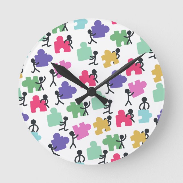 Autisten Runde Wanduhr (Vorderseite)