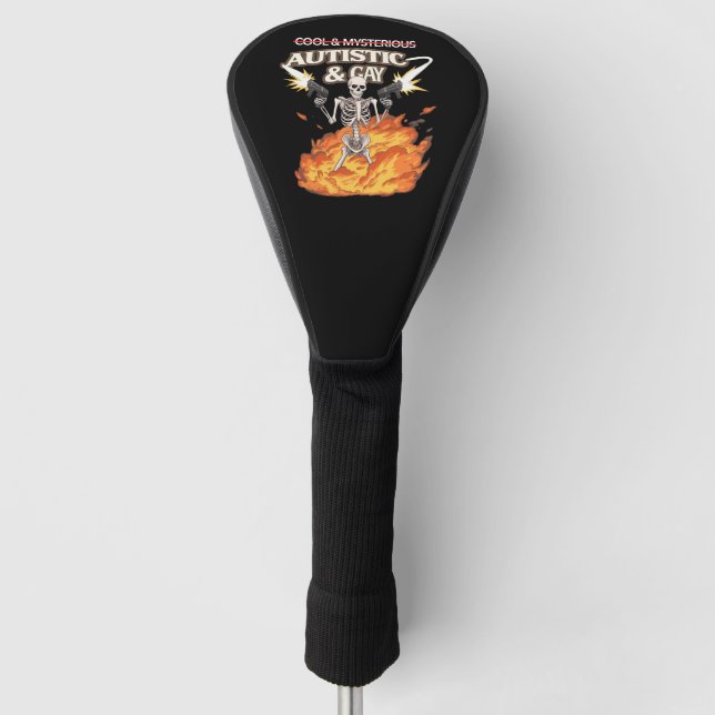 Autistic and Gay Skeleton Funny Autismus Bewusstse Golf Headcover (Vorderseite)