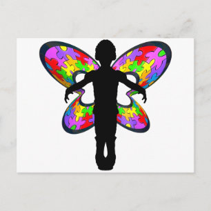 Autistic Butterfly Ribbon Postkarte