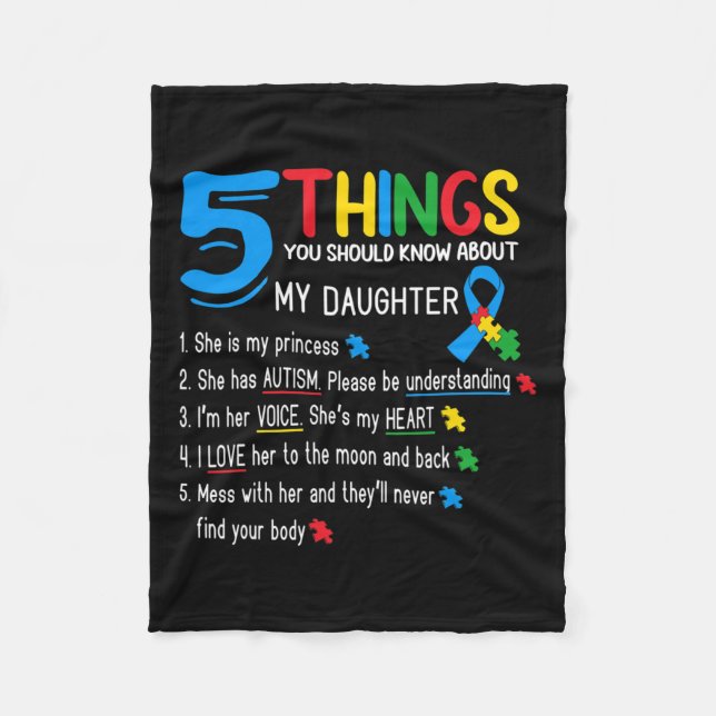 Autistic Daughter Autismus Awareness Support Mama  Fleecedecke (Vorderseite)