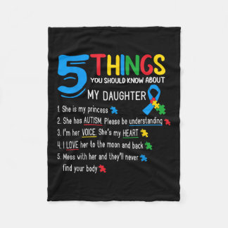 Autistic Daughter Autismus Awareness Support Mama Fleecedecke
