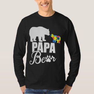 Autistic Papa Bear Autismus Bewusstsein T-Shirt