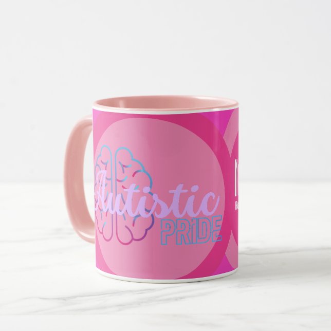 Autistic Pride Moderne Brain Coffee Tasse (Vorderseite Links)