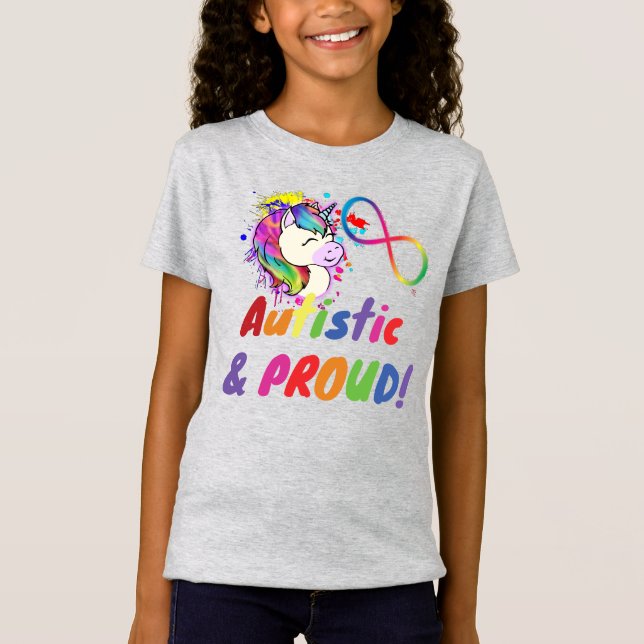 Autistic Pride Unicorn Kids Shirt (Vorderseite)