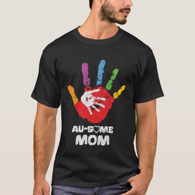 Autistic Son Daughter Awesome Mom Autism Awareness T-Shirt (Vorderseite)