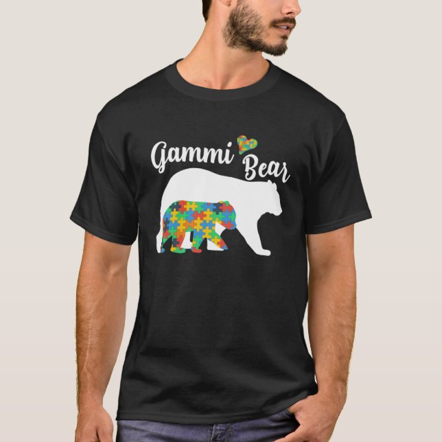 Autistic Support Autism Awareness Gammi Bear Mothe T-Shirt (Vorderseite)