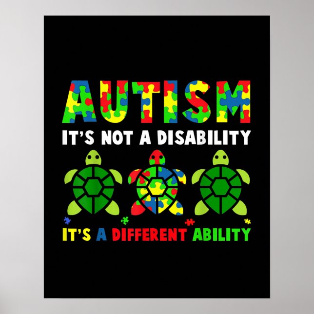 autistisch | Autismus Es ist keine Behinderung Poster (Vorne)