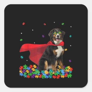 autistisch Cooles Berner-Held-Autismus-Puzzle Quadratischer Aufkleber