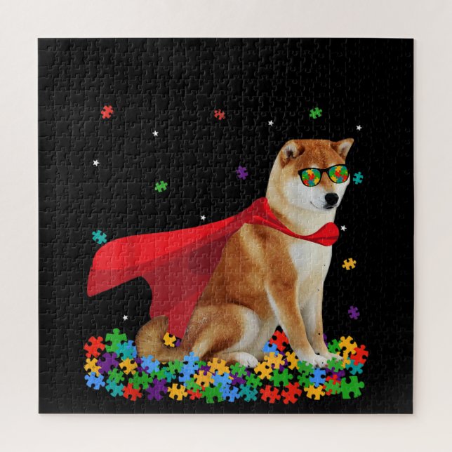 autistisch | Cooles Shiba Inu Dog Hero Autism Puzz (Vertikal)