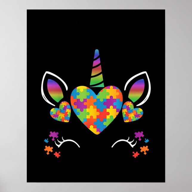 autistisch | Niedliches Unicorn-Autismus-Sensibili Poster (Vorne)