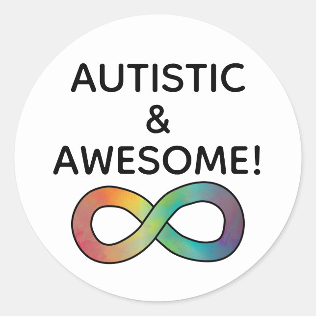 Autistisch & Phantastisch! Akzeptanz Neurodität Runder Aufkleber (Vorderseite)