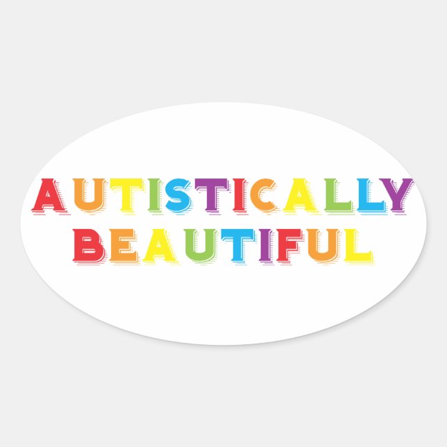 autistisch schön ovaler aufkleber (Vorderseite)