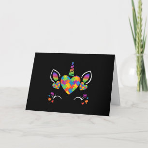 Autistisch   Süßes Einhorn Autism Awareness Puzzle Karte