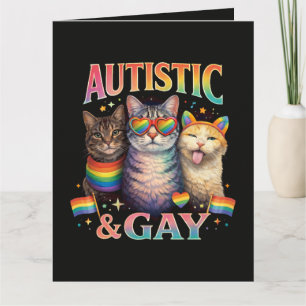 Autistisch und schwul lustige Katze Dankeskarte