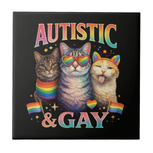 Autistisch und schwul lustige Katze Fliese