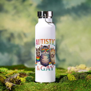 Autistisch und schwul lustige Katze Trinkflasche