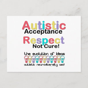 Autistische Akzeptanz Respekt keine Heilung Postkarte