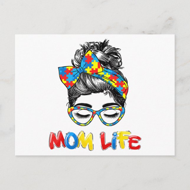 Autistische Autismus Sensibilisierung Mama-Leben S Postkarte (Vorderseite)