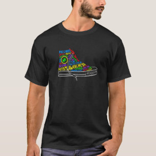 Autistische Kinder Schuh Autismus-Bewusstsein Rege T-Shirt