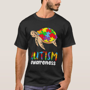 Autistische Meeresschildkröte Puzzle-Teil Autismus T-Shirt