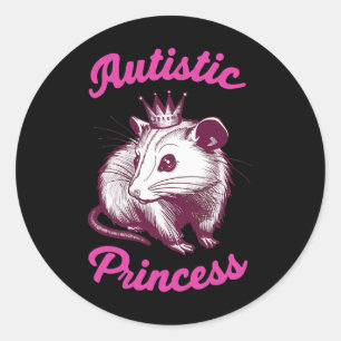Autistische Prinzessin Opossum 3  Runder Aufkleber