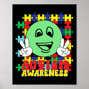 Autistische Puzzleteile lächeln Autismus Bewusstse Poster