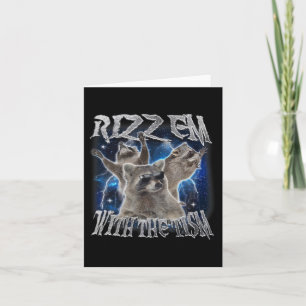 Autistische Racoon Autismus Meme Funny Rizz Em mit Karte