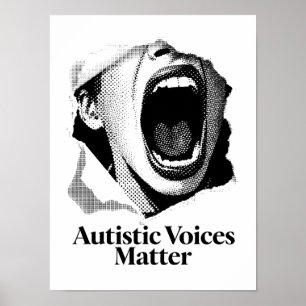 Autistische Stimmen sind wichtig Design von B&W- Poster