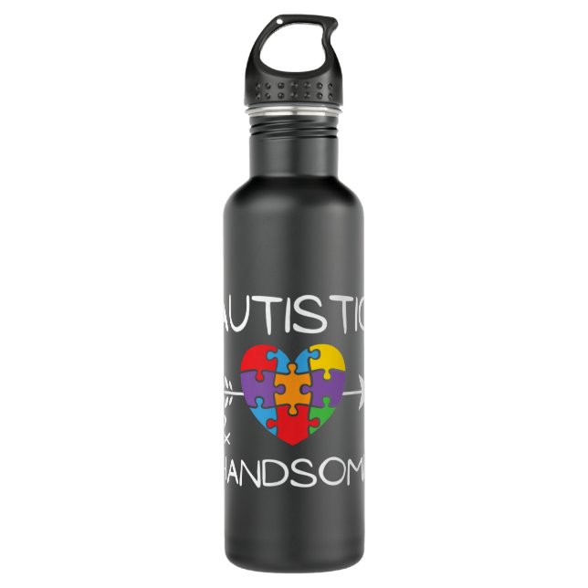 Autistische und handfeste Sensibilisierung für Aut Edelstahlflasche (Vorderseite)