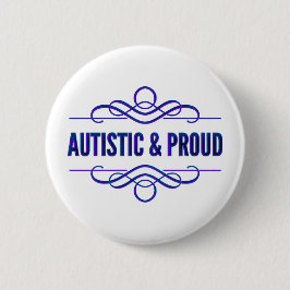 Autistische und stolz Lila Wirbel Button