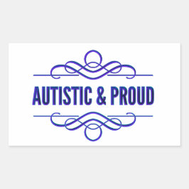 Autistische und stolz Lila Wirbel Rechteckiger Aufkleber