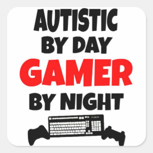 Autistischer Gamer Quadratischer Aufkleber
