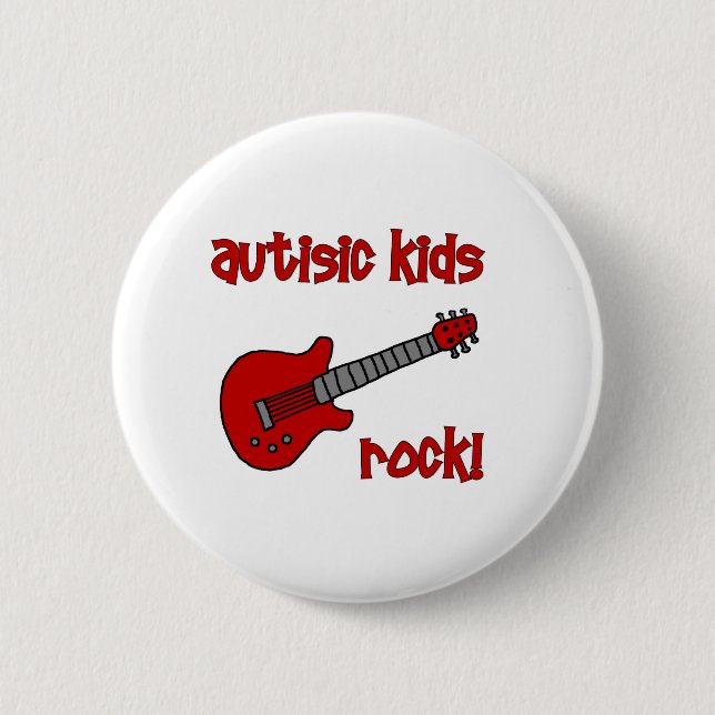 Autistischer Kinderfelsen mit Gitarre (mehrfache Button (Vorderseite)