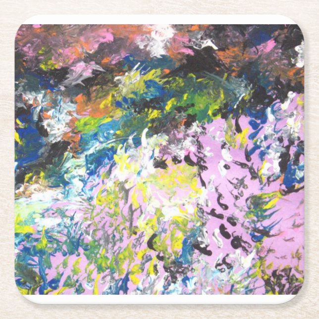 Autistischer künstlerischer Abstrakter Untersetzer (Vorderseite)