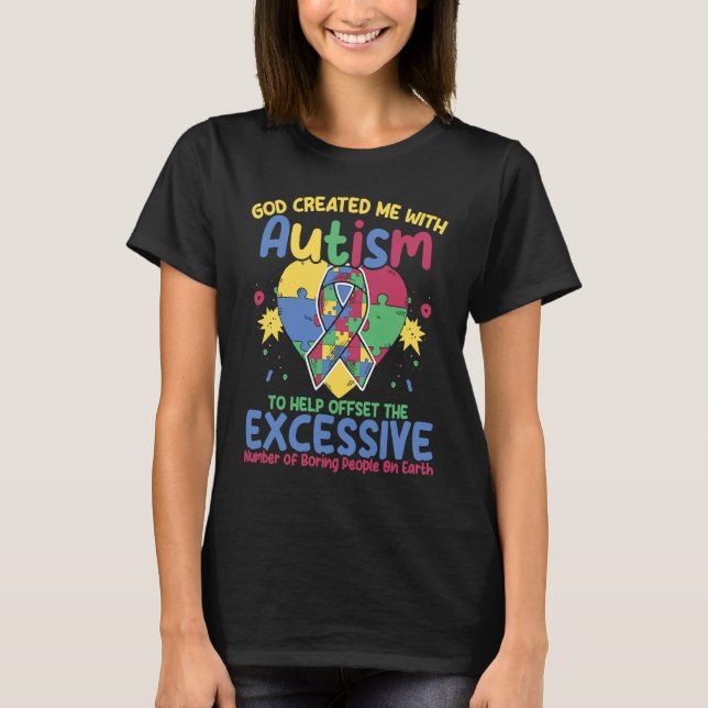 Autistischer Puzzle-Gott hat mich mit Autismus-Bew T-Shirt (Vorderseite)
